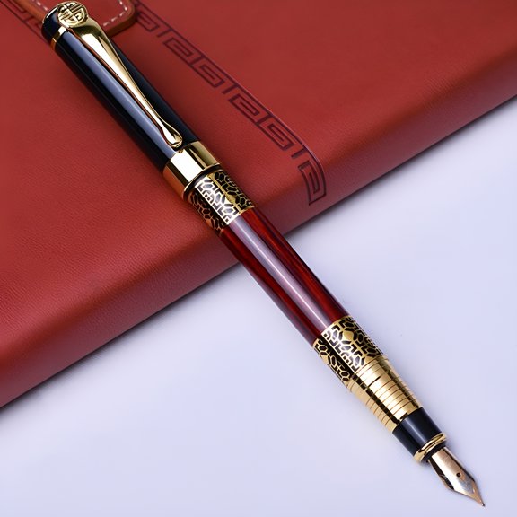 CCOCC Luxury Metal Fountain Pen, Elegant Executive Business Writing Instrument with Smooth Ink Flow, Signature Gift