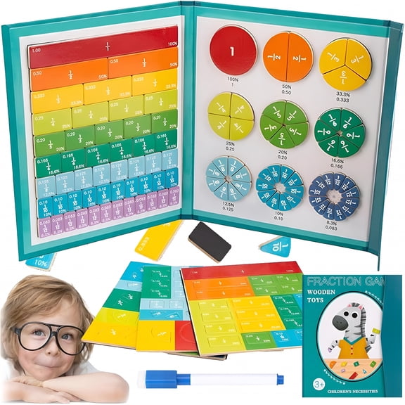 CCOCC Magnetic Fraction Demonstration Book, Magnetic Fraction Tiles, Learning Building Block Set (1pc)