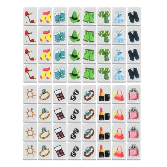 CCOCC Mahjong Tile Set,24mm Mahjong Game Mah Jongg Sets,Colorful Design Family Entertainment Mahjong Set,Style6