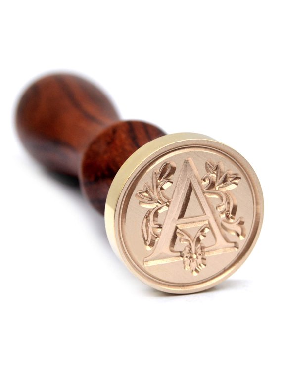 Medieval Traditional Initial Alphabet Wax Seal Stamp,Letter a | Brass Head,Wooden Handle,For Thanksgiving Card,Envelope,Gift Wrap,Wedding Party Invitation,Christmas Card