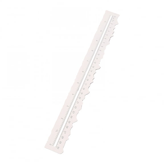 CCOCC Metal Paper Tearing Ruler Craft Ruler Wavy Line Jagged Irregular Edges Ruler 12Inch Measuring Tool for Cutting Paper