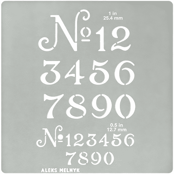 CCOCC Metal Stencil, Small Number Stencil, Size 1In and 0.5In, Old World Number, Template for Wood Burning, Pyrography Engraving, Bookmark, Crafts, Art, Diy