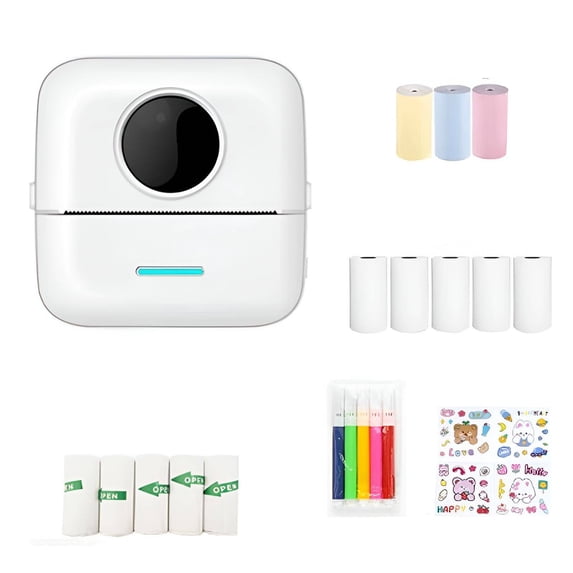 CCOCC Mini Printer Sticker Maker,Upload Photos Sticker Printer Machine,Recognize Questions Inkless Printer,White