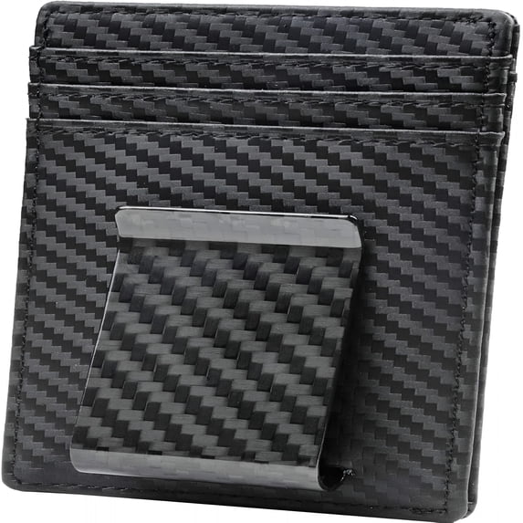 CCOCC Money Clip for Men Carbon Fiber Clip Wallet Leather Slim ...