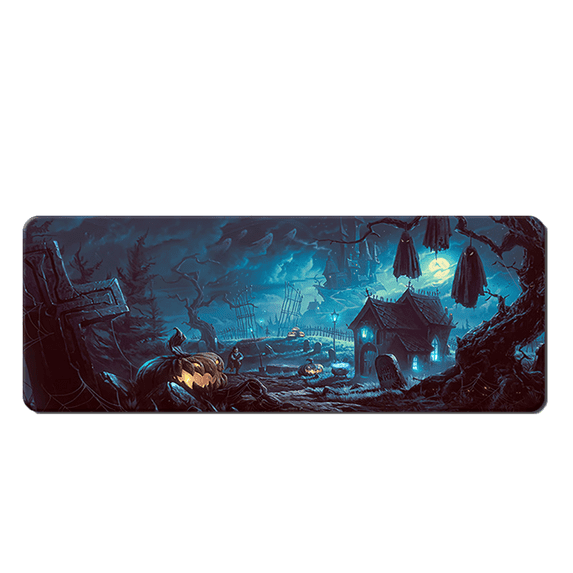 CCOCC Mouse Pad Halloween Theme Large Size Smooth Surface Desk Mat, Comfortable and Sweat-Resistant Extra Large Size Durable Lock-Stitched Edges Keyboard and Mouse Pad