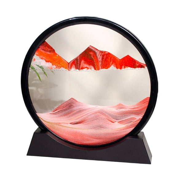 CCOCC Moving Sand Art,Fluid Sand Art Effects Sand Motion Art,Multi-Layered Sand Design Transparent Lead-Free Glass Dynamic Sand Art,Red,12In