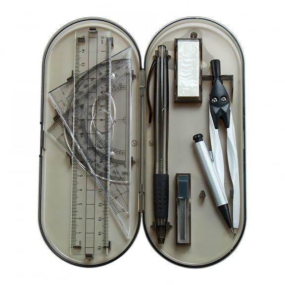 CCOCC Multifunctional Drawing Tool Kit for Students with Ruler Protractor and Pencil Geometry Drafting Set for Mechanical Drawing School and Office Supplies