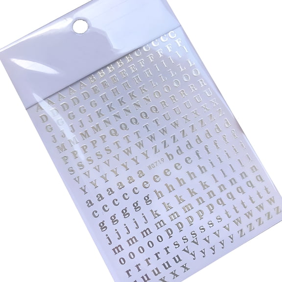 CCOCC Nail Art Stickers Decals English Alphabet Letters Uppercase Lowercase