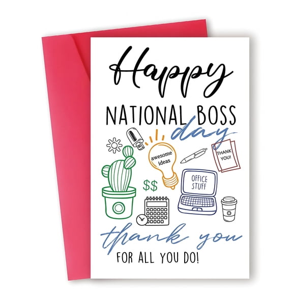 CCOCC National Boss Day Card-Thank You for All You Do-Unique Office-Themed Design-For Appreciation Gifts with Envelope Included