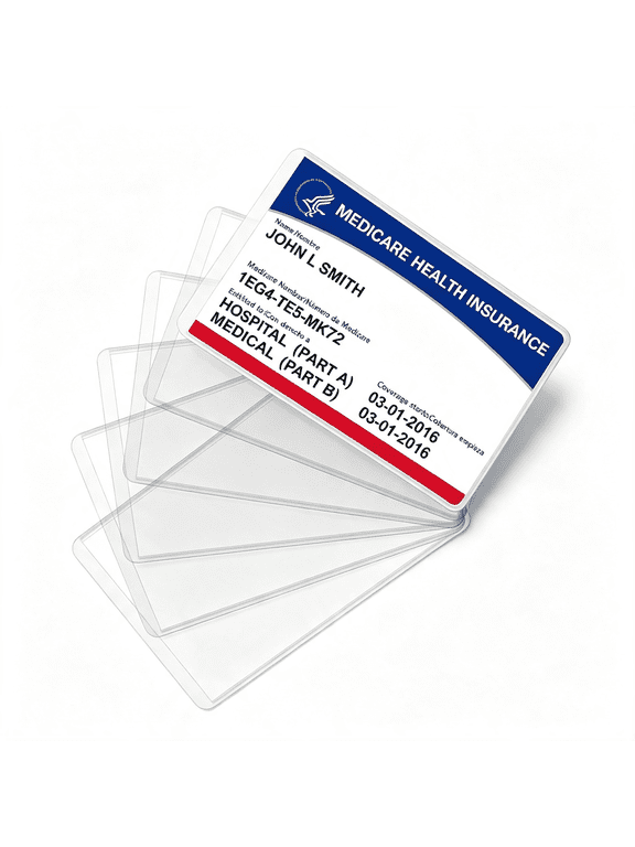 New Medicare Card Protector,6 Pack Plastic Card Holder for Wallet Single 12 Mil Business Card Sleeve Waterproof Cards Plastic Protector for Credit Card Business Card Social Security Card
