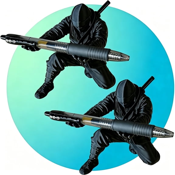 CCOCC Ninja Pen Holder,Funny Pencil Holder for Desk Pen Stand,Gadget Gifts for Men Office Supplies,Desk Knick Knacks,Desktop Figurines Statue (Ninja)