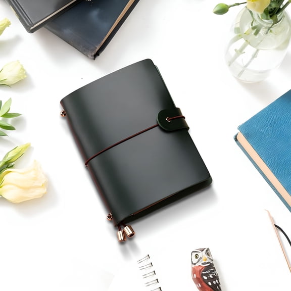 CCOCC Notebook Leather Travelers Writing Journal Notebooks,Retro Refillable Pu Leather Travel Journal Notebook for Men&Women,Perfect for Writing,Gifts,Travelers,Small Size 5.3"X 4.1"Inches