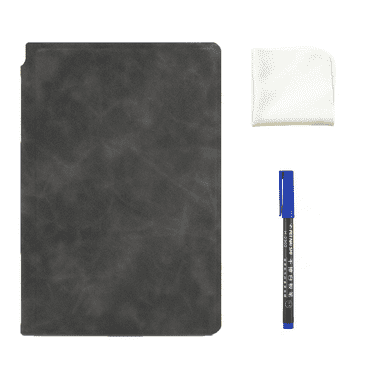 CCOCC Notebook Portable A5 Dry Erase Notebook Double Sided Convenient Writing Surface Reusable Whiteboard Notebook with Wipe and Dry-erase Marker Black 5.8*9.2"