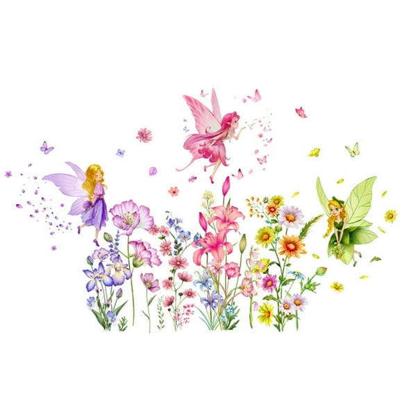 CCOCC Nursery Wall Decor Suitable for Children'S Room Wall Decals for Girls Bedroom Floral Butterfly Design Girl Nursery Decor Style