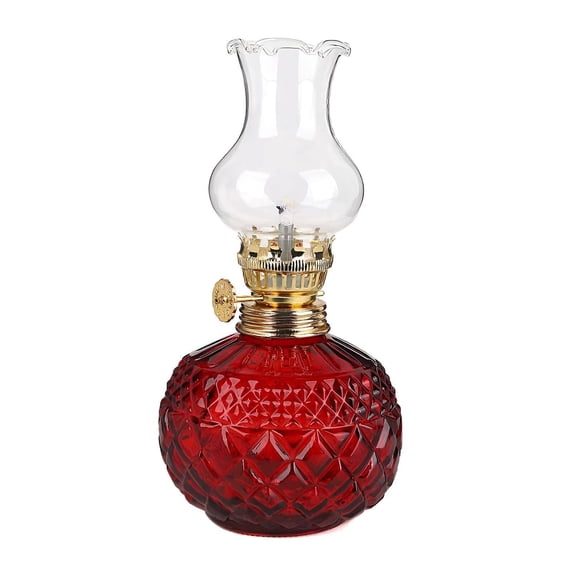 CCOCC Oil Lamps for Indoor Use,Shop Welcome Bell Oil Lamp,Retro Decorative Touch Kerosene Lamp,Red