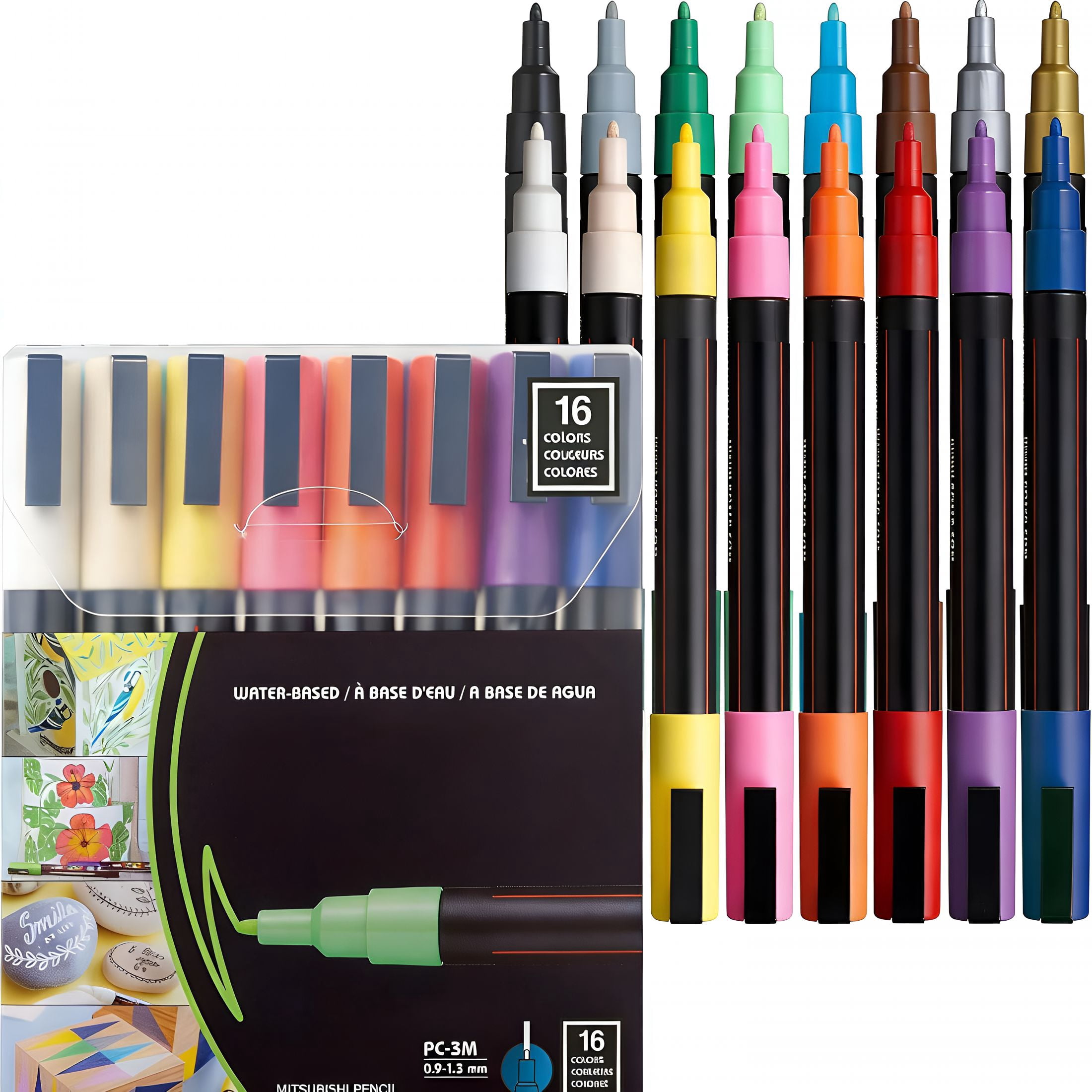 CCOCC Paint Marker PC-5M Medium Bullet Standard Colors Set of 16 acrylic paint markers