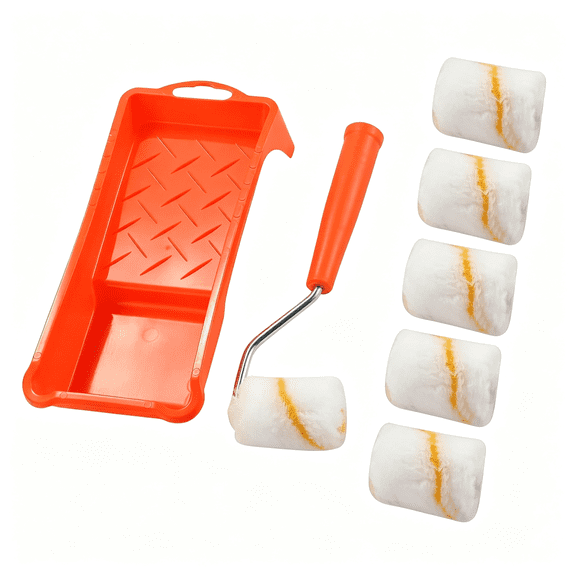 CCOCC Paint Roller, 2 Inch Small Fine Finish Paint Roller Kit with Tray - Mini Roller Frame,Microfiber Roller Covers,Mini Acrylic Fiber Trim Brush House Decoration Painting