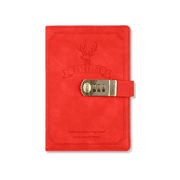 CCOCC Password Keeper Book PU Leather Retro Reindeer Style Notebook with Ribbon Bookmark Password Book with Alphabetical Tabs,Red,5.4*8.1",128 Sheets