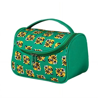 RAGUPEL Makeup Bag Organizer,Double-Layer Design to Avoid Mess Makeup Bag Organizer,Rational Space Distribution Travel Toiletry Bag for Women,Handbag Green