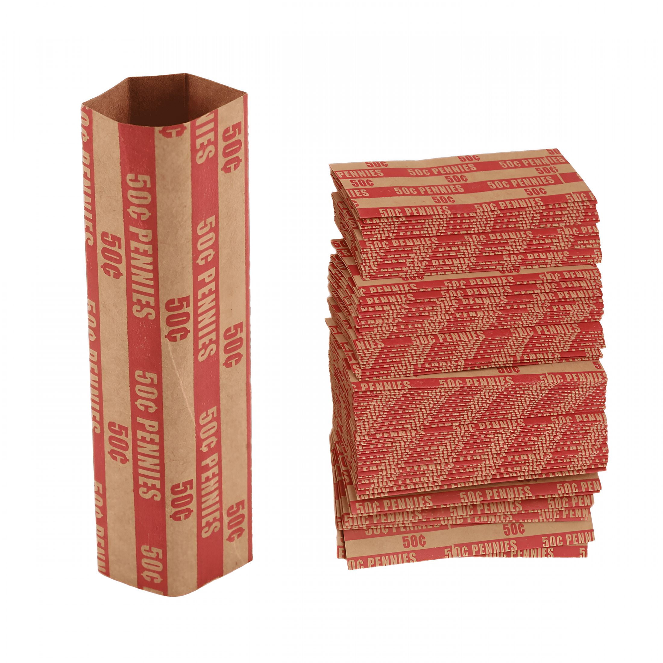 CCOCC Penny Coin Wrappers Sleeves Flat Rolls Coin Wrappers for All ...