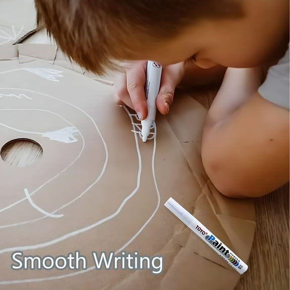 CCOCC Permanent Marker Pens,4Pcs White Fabric Paint Pen for Clothes,Grout Pen For Art