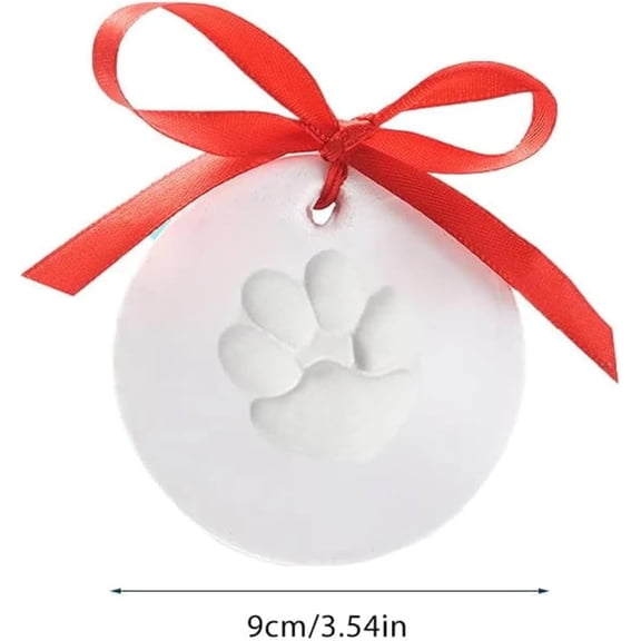 CCOCC Pet Paw Impression Kit, Air-Dry Clay Dog and Cat Keepsake Ornament, DIY Hand and Footprint Moulding Set with Stand and Paint, White