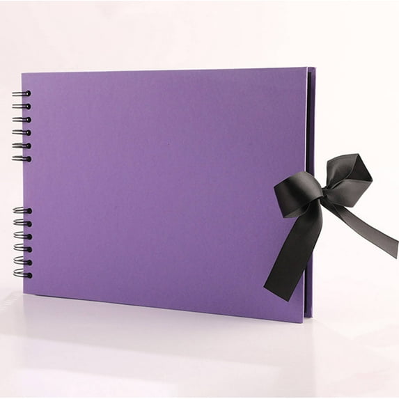 CCOCC Photo Album Black Pages Scrapbook for Memorable Photos,Elegant Sticker Book for Crafting,Ideal Photo Album Scrapbook for Baby Milestones,Purple