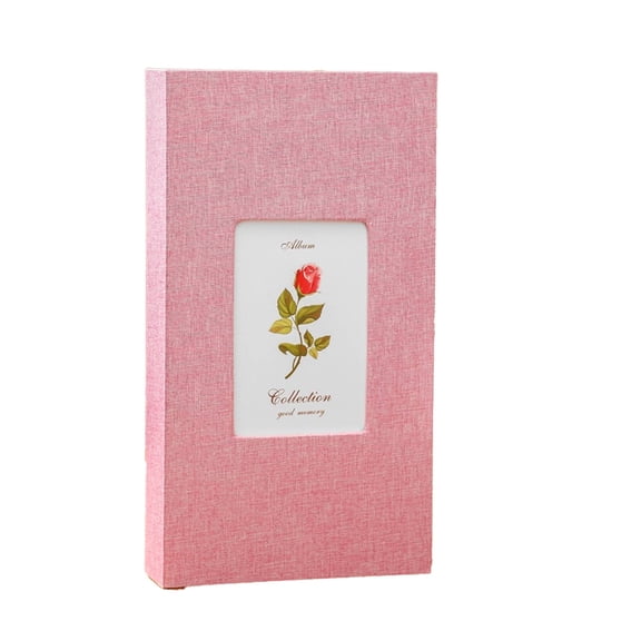 CCOCC Photo Album Chic Linen 4x6 Photo Albums for Family Moments,Elegant Wedding Photo Album for Keepsakes,Pink