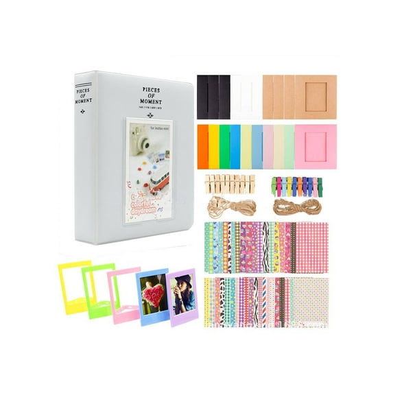 CCOCC Photo Album Compact Mini Photo Albums for Instant Camera Prints,Stylish 2x3 Inch Photo Album for Displaying Vacation Moments,Smoky White