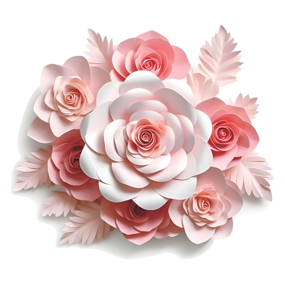 CCOCC Pink Art Decals 3D,Large Flower Wall Art Decals 3D Fabric Floral Wall Stickers,Flowers Wall Decals Watercolor Rose Wall Sticker Diy Removable Peel - Office Home Backdrop Decor
