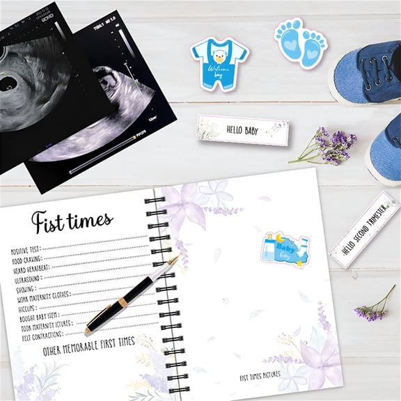 CCOCC Pink Pregnancy Journal and Planner, Pregnancy Diary Baby Memory Book with Photo Frame