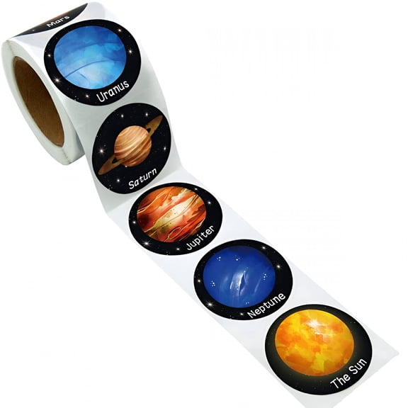 CCOCC 500 Pcs Solar System Planet Stickers for Kids, 1-Inch Space Stationery for School Rewards, Crafts, Party Favors, Gift Wrapping