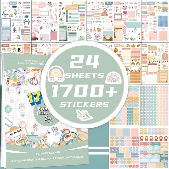 CCOCC Planner Sticker Set, Decorative Journal Stickers, Colorful Schedule Planning Labels for Calendar Organizer and Scrapbooking, School Office Daily Planning DIY Decoration