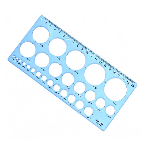 CCOCC Plastic Circle Stencil Template-Multi-Function Circle Template for Drawing,Drafting Tools,Precise Drawing Circle Template-Blue