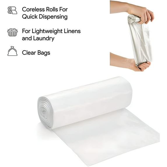 CCOCC Plastic Garbage Bags - 2 Gallon Waste Basket Bags for Kitchen,Home,Office,Bathroom - Wastebasket Bin Liners - High Density,Leak-Proof Kitchen Trash Bags (Pack of 50)