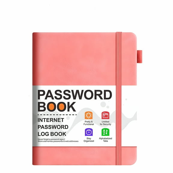 CCOCC Pocket Mini Notebook Journal Notebook for Work Alphabetically Arranged Password Book Senior Password Book Personal Hardcover Password Notebook and Colored Labels