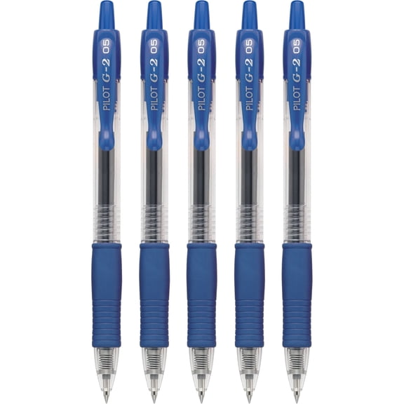 CCOCC Premium Retractable Gel Ink Pens, Extra Fine Point, 0.5 mm, Blue Ink, 5 Pack