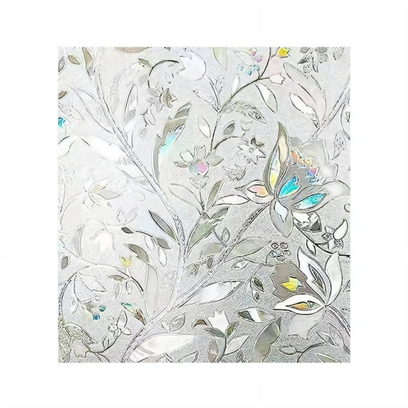 CCOCC Privacy Film for Glass Windows,Suitable for Bathroom, Office, Kitchen Window Stickers,No Adhesive Required Frosted Glass Window Film,Style 1
