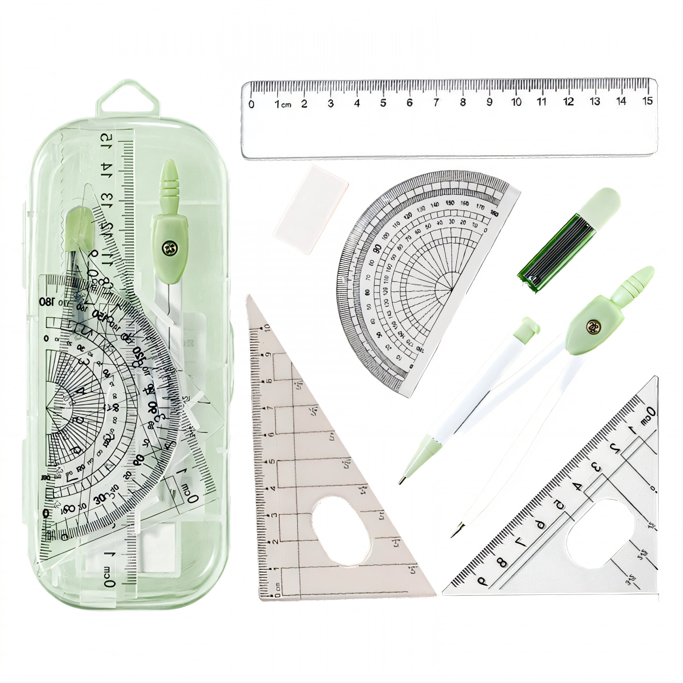 CCOCC Protractor and Compass Set,Portable Protractor,Compass and ...