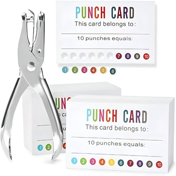 CCOCC Punch Cards (Pack of 200) Reward Punch Cards for Classroom Behavior Incentive Awards for Kids Students Teachers Home Classroom School Business Loyalty Gift Card - 3.5" x 2"