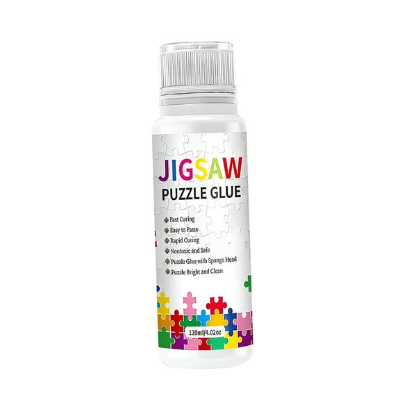 CCOCC Puzzle Glue Jigsaw Saver Glue for 1000/1500/2000 Piece Puzzles Quick Drying 120ml Jigsaw Puzzle Glue Clear with Sponge Head