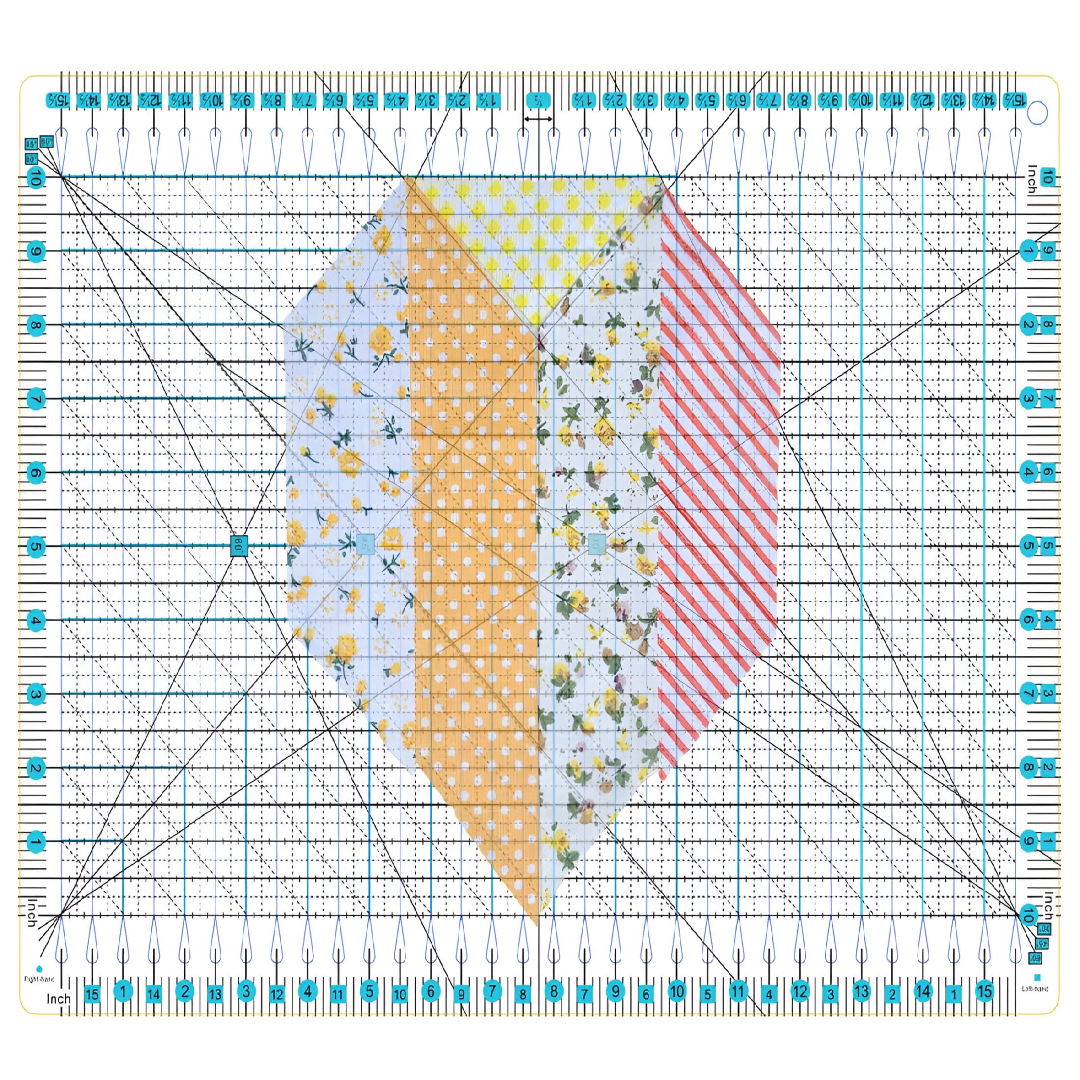 CCOCC Quilting Ruler,15.5" x 10" Slotted Rulers for Quilting and Sewing Quilt Strip Rulers for Fabric Cutting