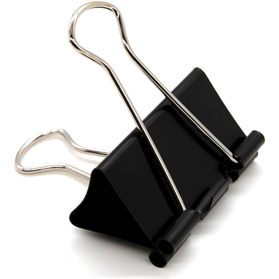 CCOCC R Extra Large Binder Clips 2-Inch (24 Pack), Big Paper Clamps for Office Supplies, Binder Clips Large, Black