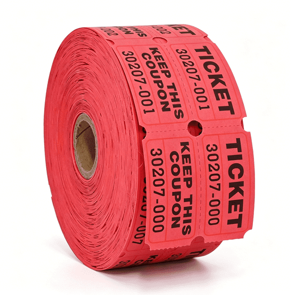 CCOCC Raffle Tickets Double Rolls 1000 Per Roll 50/50 Raffle Tickets for Events,Carnivals,Entry,Class Reward,Prizes(Red)