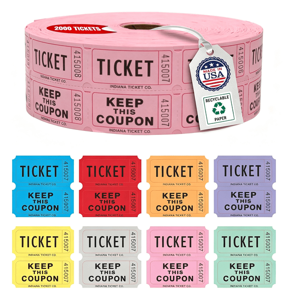 CCOCC Raffle Tickets Roll,50/50,Pink,2000 Tickets Per Roll | Premium Raffle Tickets Roll,Ideal for 50/50 Raffles,Fundraisers,Door Prizes,School Carnivals,Parties,Community Events
