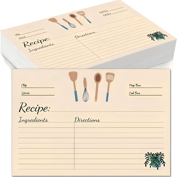 CCOCC Recipe Cards,50 Count Recipe Cards 4X6,Double Sided Cardstock for Bridal Shower,Wedding,Housewarming Gift