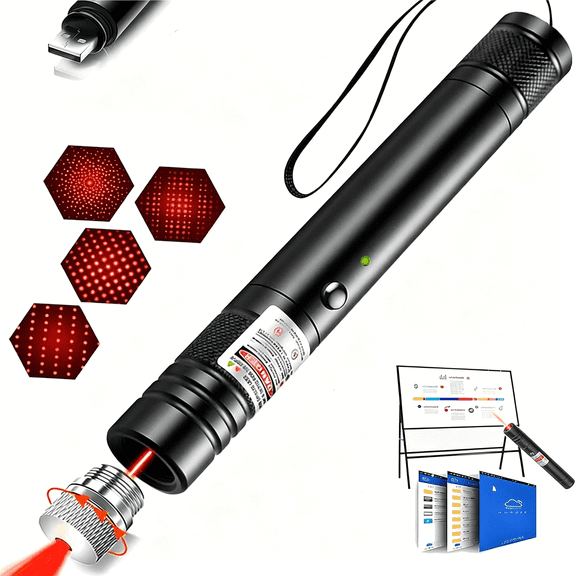 CCOCC Red Laser Pointer,High Power Laser Pointer,Suitable for Tv/Led/Lcd Screen Demonstrations,Outdoor Exploration,And Construction Projects,With Usb Charging Option