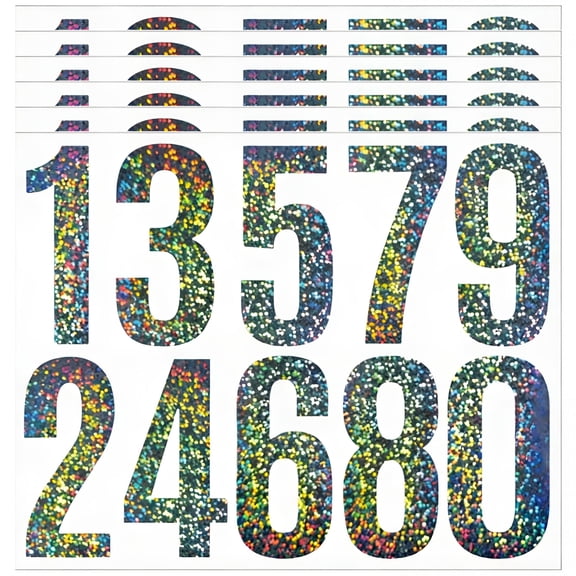 CCOCC Reflective Mailbox Numbers Stickers, 60 PCS Self Adhesive Vinyl Waterproof Number Stickers, 6 Sheets Large 3 Inch 0-9 House Numbers, for Mailbox, Signs, Garbage Bins, Address Numbers