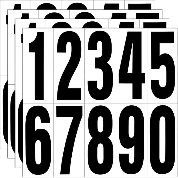 CCOCC Reflective Number Stickers, 4 Sets 3 Inch Vinyl Waterproof Black Mailbox Numbers for Outside, Strong Self-Adhesive House Numbers Decals for Mailbox Door Signs Trucks