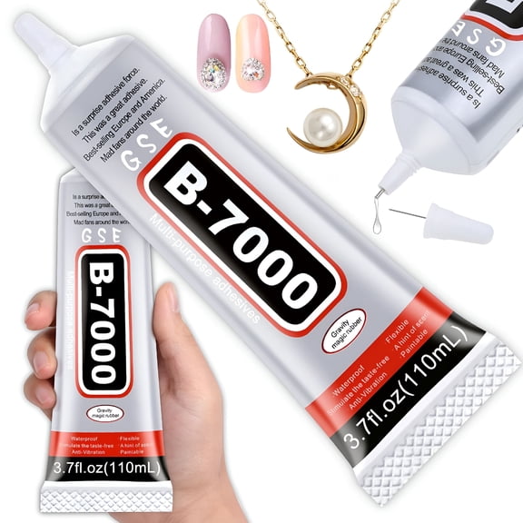 CCOCC Rhinestone Glue for Crafts 110ml 3.7oz, Clear Jewelry Adhesive for Diamond Bling, Transparent Industrial Glue for Fabric Phone Repair Nail Art Crystal Gem Stone Glass